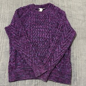 GAP Heathered Purple Knit Sweater